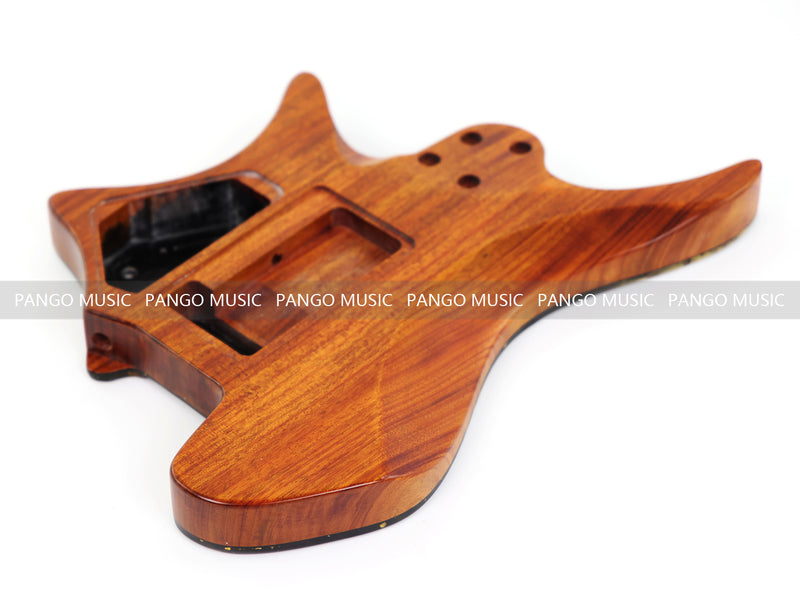 One-of-a-Kind Burl Wood Veneer Epoxy Resin Headless Electric Guitar Body (HBE-002)