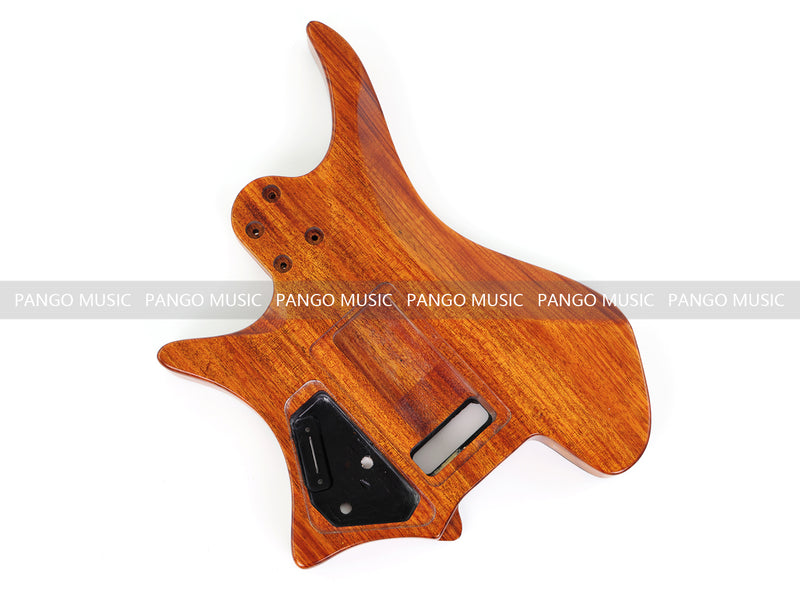 One-of-a-Kind Burl Wood Veneer Epoxy Resin Headless Electric Guitar Body (HBE-002)