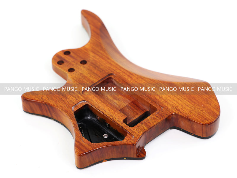 One-of-a-Kind Burl Wood Veneer Epoxy Resin Headless Electric Guitar Body (HBE-002)