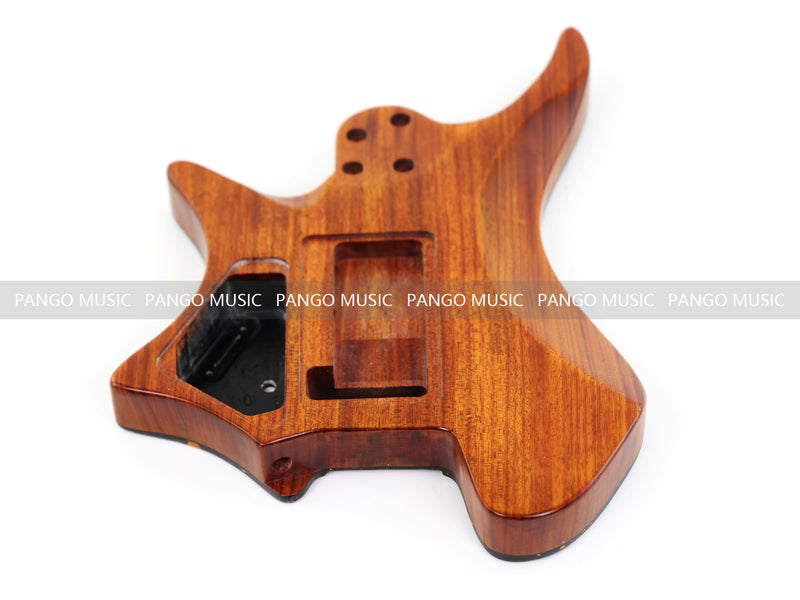 One-of-a-Kind Burl Wood Veneer Epoxy Resin Headless Electric Guitar Body (HBE-002)