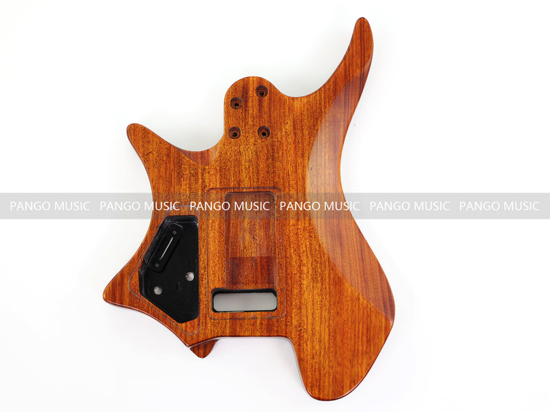 One-of-a-Kind Burl Wood Veneer Epoxy Resin Headless Electric Guitar Body (HBE-002)