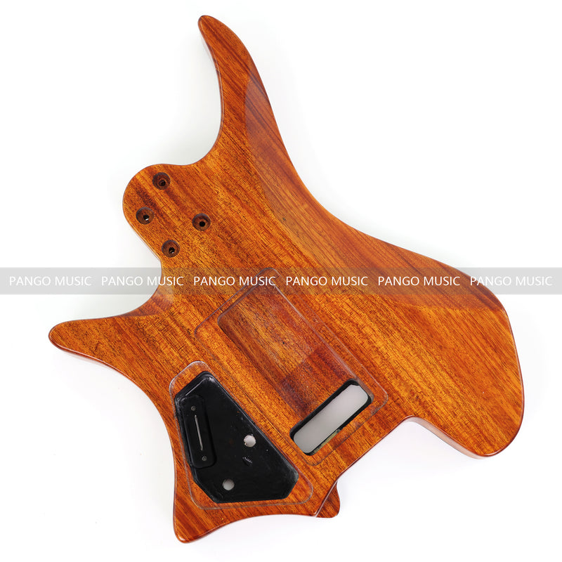 One-of-a-Kind Burl Wood Veneer Epoxy Resin Headless Electric Guitar Body (HBE-002)