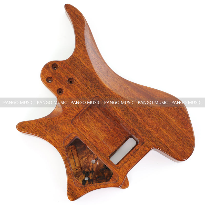 One-of-a-Kind Burl Wood Veneer Epoxy Resin Headless Electric Guitar Body (HBE-006)