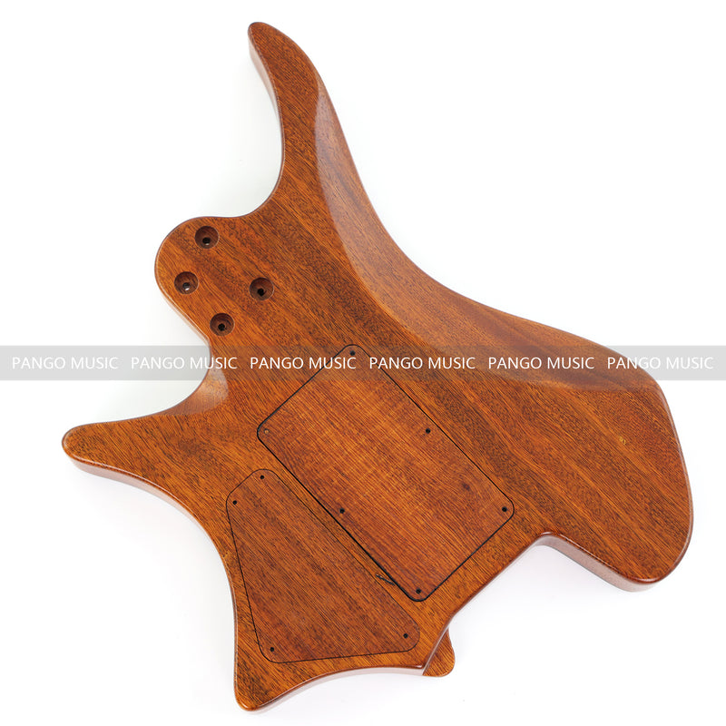 One-of-a-Kind Burl Wood Veneer Epoxy Resin Headless Electric Guitar Body (HBE-006)