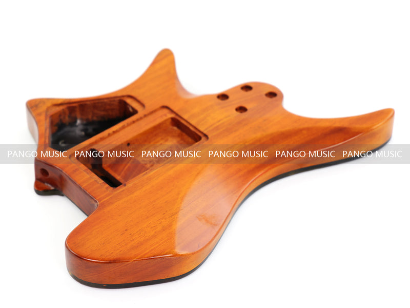 One-of-a-Kind Burl Wood Veneer Epoxy Resin Headless Electric Guitar Body (HBE-007)