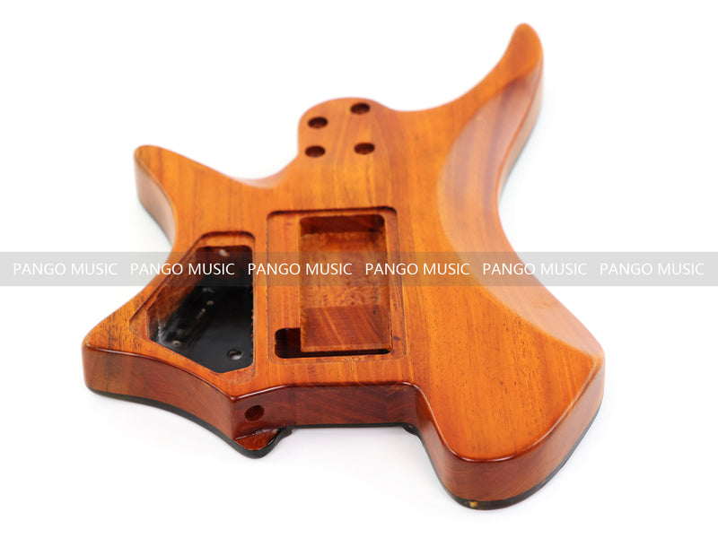 One-of-a-Kind Burl Wood Veneer Epoxy Resin Headless Electric Guitar Body (HBE-007)
