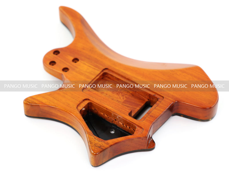 One-of-a-Kind Burl Wood Veneer Epoxy Resin Headless Electric Guitar Body (HBE-007)