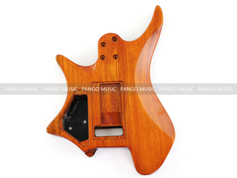 One-of-a-Kind Burl Wood Veneer Epoxy Resin Headless Electric Guitar Body (HBE-007)
