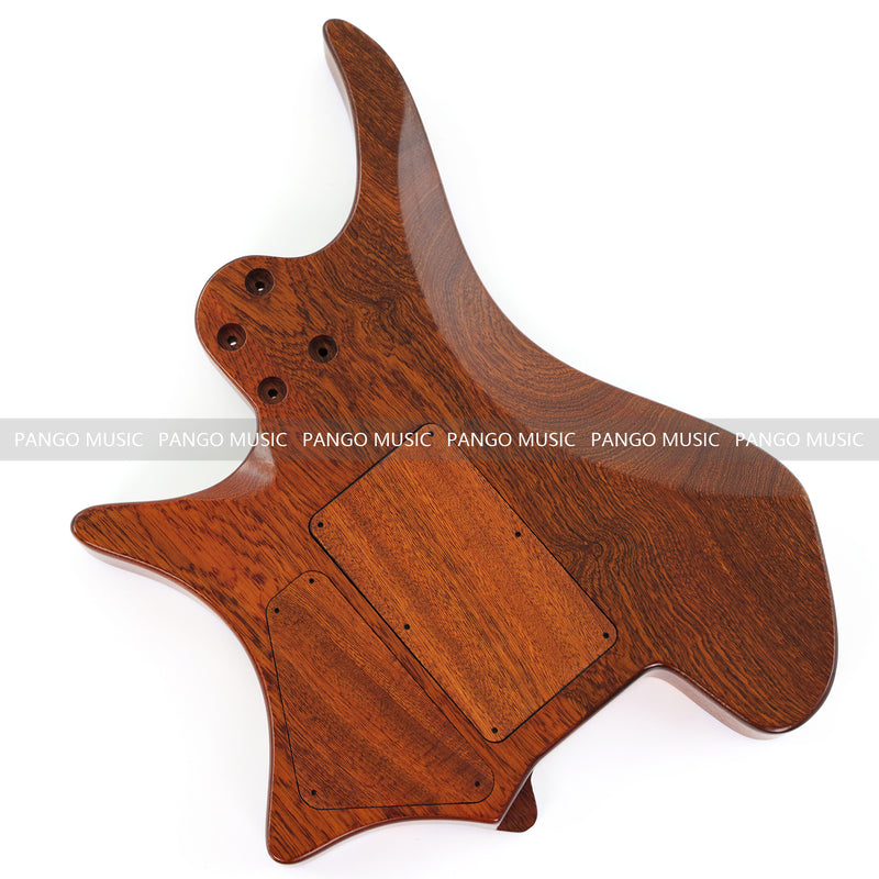 One-of-a-Kind Burl Wood Veneer Epoxy Resin Headless Electric Guitar Body (HBE-008)