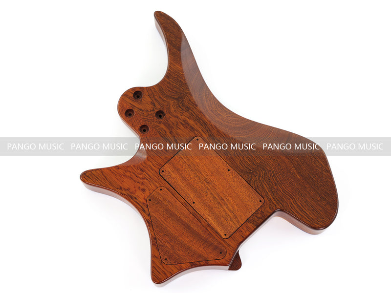 One-of-a-Kind Burl Wood Veneer Epoxy Resin Headless Electric Guitar Body (HBE-008)