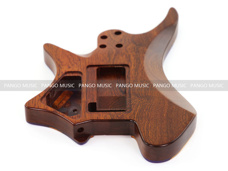 One-of-a-Kind Burl Wood Veneer Epoxy Resin Headless Electric Guitar Body (HBE-008)