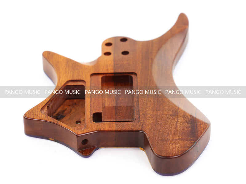 One-of-a-Kind Burl Wood Veneer Epoxy Resin Headless Electric Guitar Body (HBE-009)