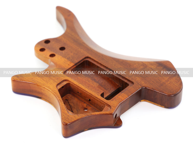 One-of-a-Kind Burl Wood Veneer Epoxy Resin Headless Electric Guitar Body (HBE-009)