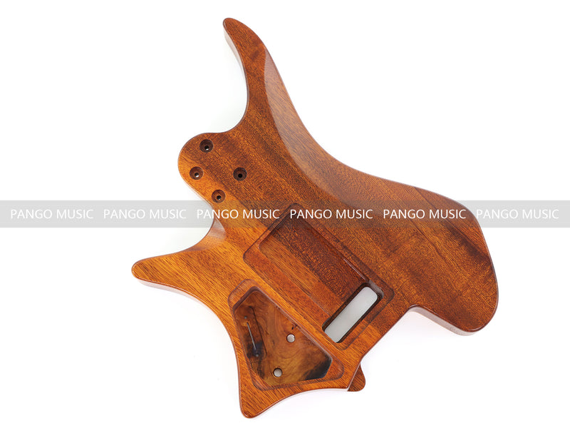 One-of-a-Kind Burl Wood Veneer Epoxy Resin Headless Electric Guitar Body (HBE-009)