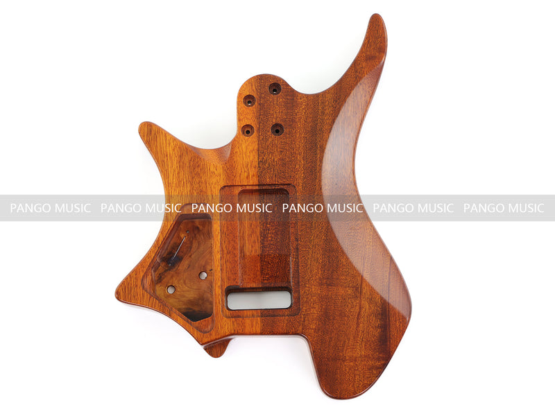 One-of-a-Kind Burl Wood Veneer Epoxy Resin Headless Electric Guitar Body (HBE-009)
