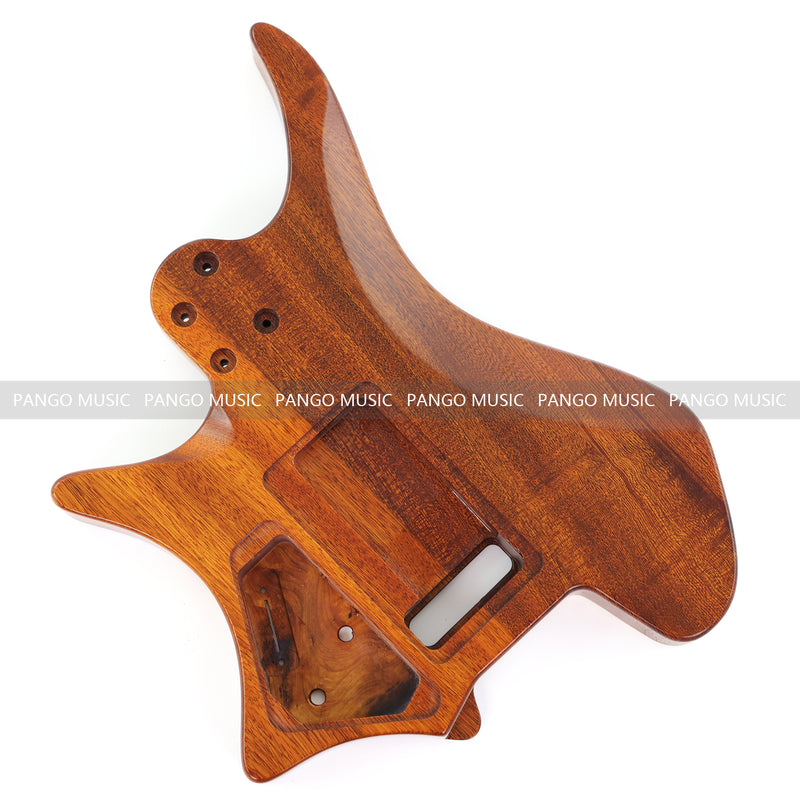 One-of-a-Kind Burl Wood Veneer Epoxy Resin Headless Electric Guitar Body (HBE-009)