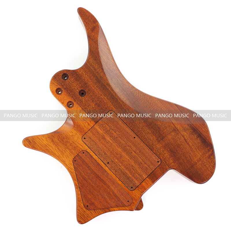 One-of-a-Kind Burl Wood Veneer Epoxy Resin Headless Electric Guitar Body (HBE-009)