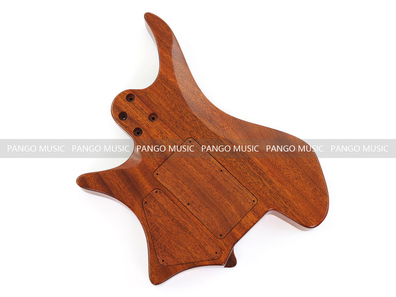 One-of-a-Kind Burl Wood Veneer Epoxy Resin Headless Electric Guitar Body (HBE-010)