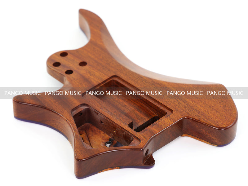 One-of-a-Kind Burl Wood Veneer Epoxy Resin Headless Electric Guitar Body (HBE-010)