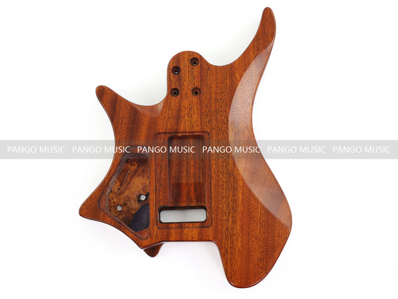 One-of-a-Kind Burl Wood Veneer Epoxy Resin Headless Electric Guitar Body (HBE-010)