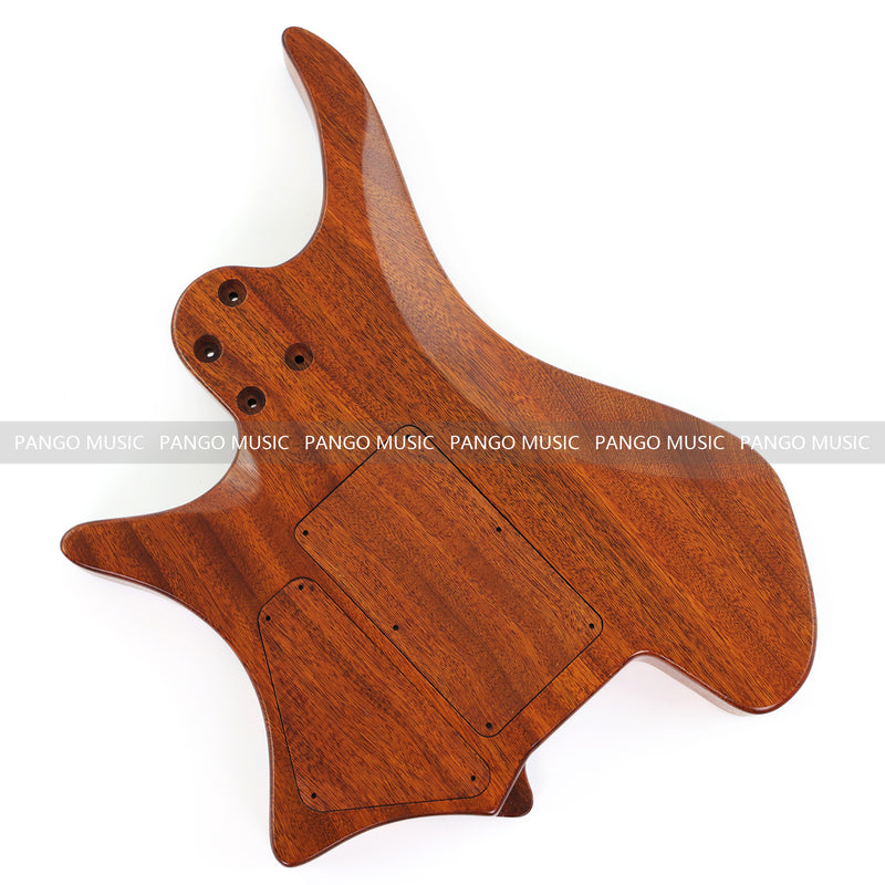 One-of-a-Kind Burl Wood Veneer Epoxy Resin Headless Electric Guitar Body (HBE-010)