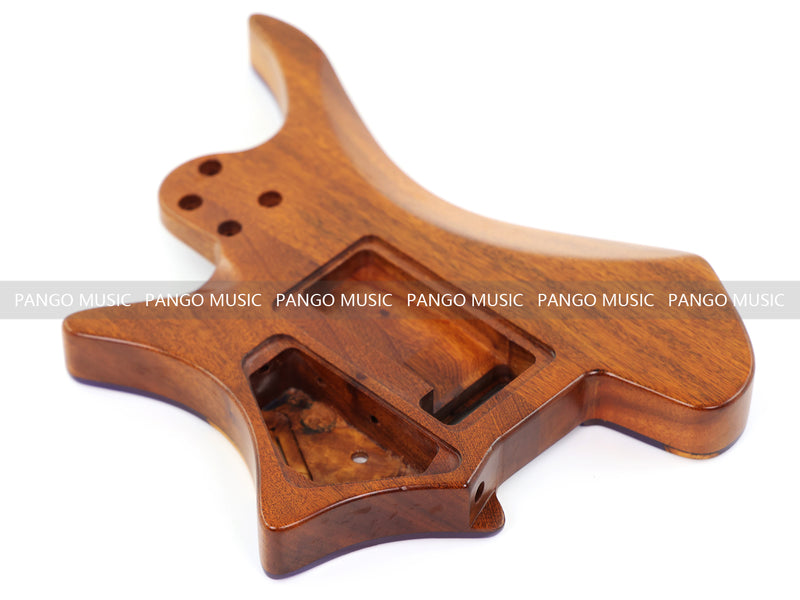 One-of-a-Kind Burl Wood Veneer Epoxy Resin Headless Electric Guitar Body (HBE-011)