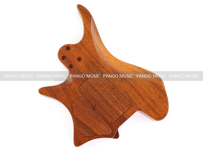 One-of-a-Kind Burl Wood Veneer Epoxy Resin Headless Electric Guitar Body (HBE-011)