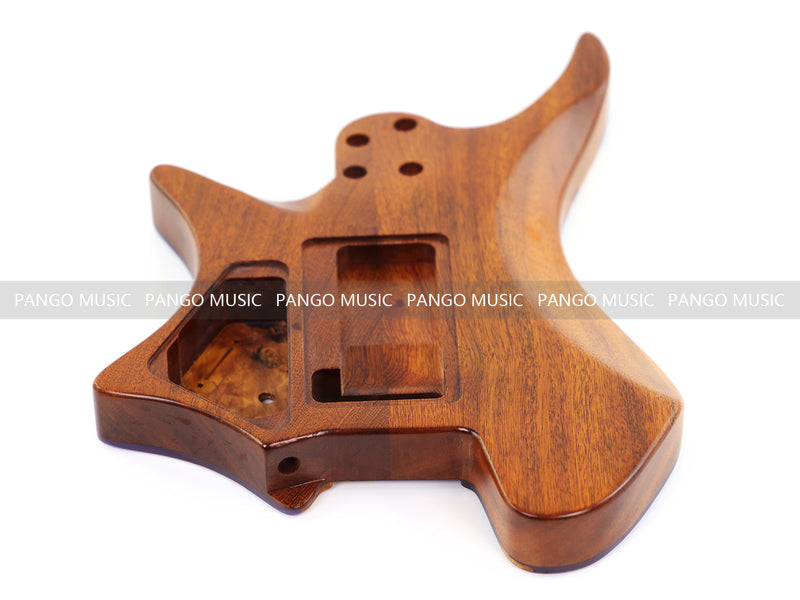 One-of-a-Kind Burl Wood Veneer Epoxy Resin Headless Electric Guitar Body (HBE-011)