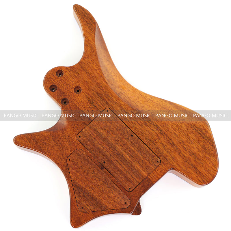 One-of-a-Kind Burl Wood Veneer Epoxy Resin Headless Electric Guitar Body (HBE-011)