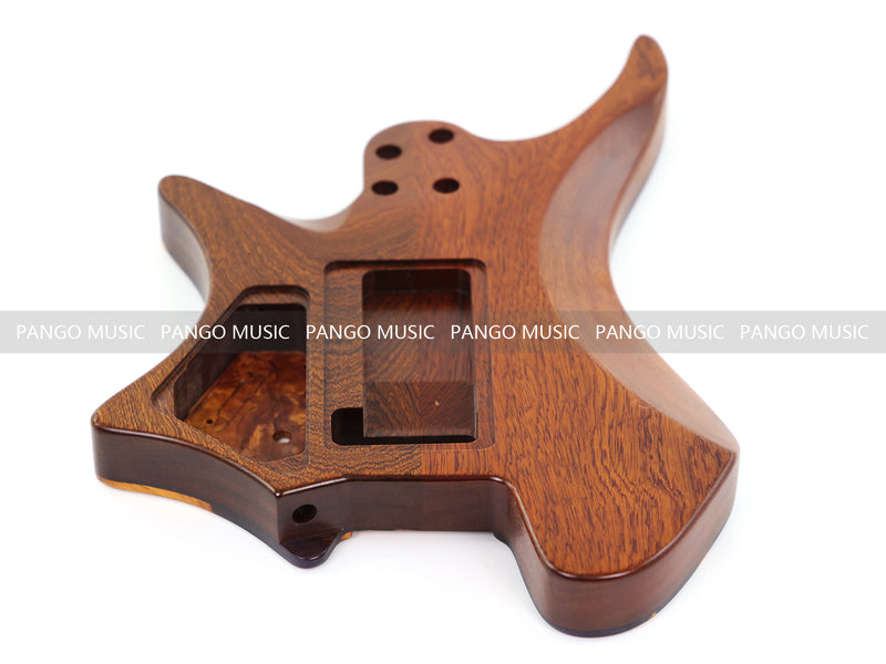 One-of-a-Kind Burl Wood Veneer Epoxy Resin Headless Electric Guitar Body (HBE-012)