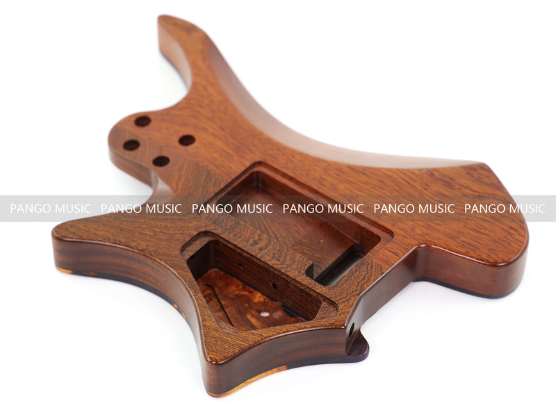 One-of-a-Kind Burl Wood Veneer Epoxy Resin Headless Electric Guitar Body (HBE-012)
