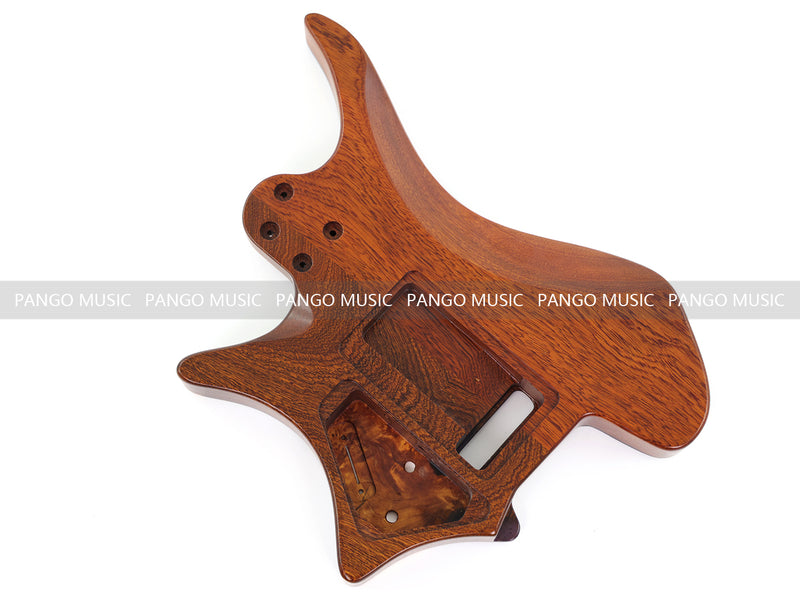 One-of-a-Kind Burl Wood Veneer Epoxy Resin Headless Electric Guitar Body (HBE-012)