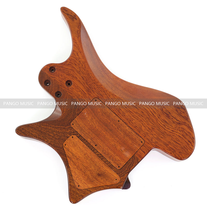 One-of-a-Kind Burl Wood Veneer Epoxy Resin Headless Electric Guitar Body (HBE-012)