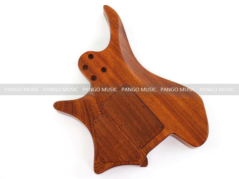 One-of-a-Kind Burl Wood Veneer Epoxy Resin Headless Electric Guitar Body (HBE-013)