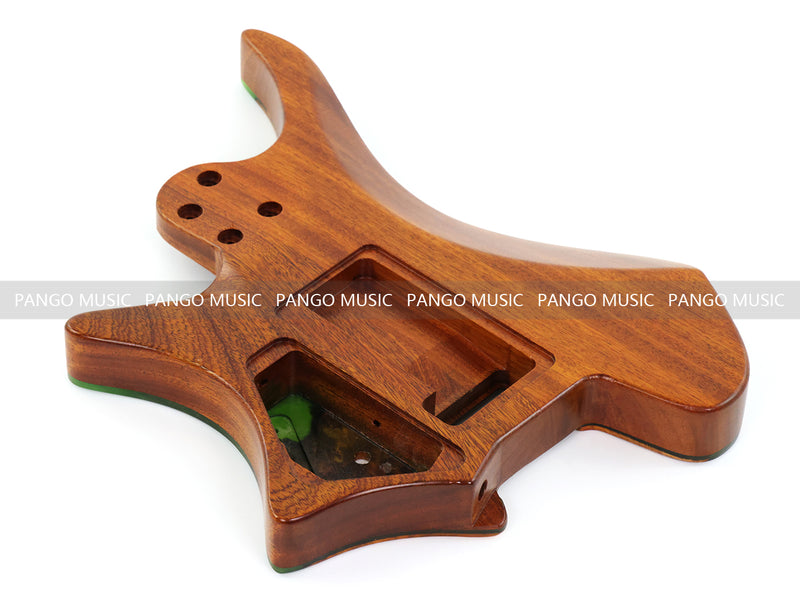 One-of-a-Kind Burl Wood Veneer Epoxy Resin Headless Electric Guitar Body (HBE-013)