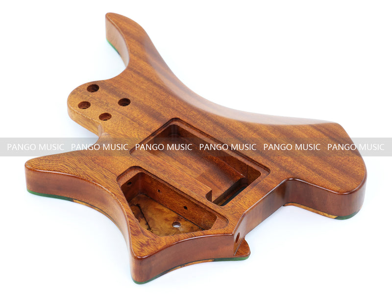 One-of-a-Kind Burl Wood Veneer Epoxy Resin Headless Electric Guitar Body (HBE-014)