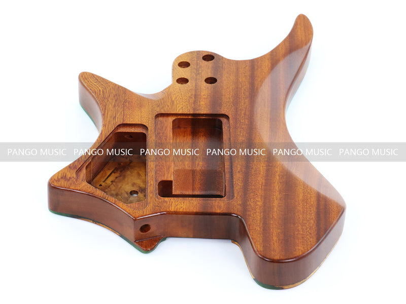 One-of-a-Kind Burl Wood Veneer Epoxy Resin Headless Electric Guitar Body (HBE-014)
