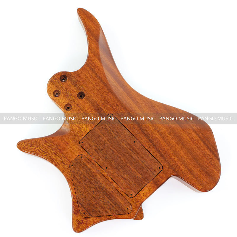 One-of-a-Kind Burl Wood Veneer Epoxy Resin Headless Electric Guitar Body (HBE-014)