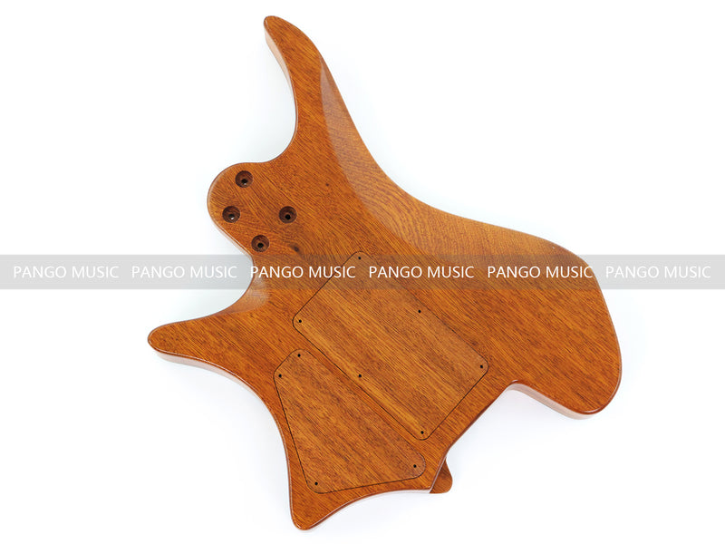 One-of-a-Kind Burl Wood Veneer Epoxy Resin Headless Electric Guitar Body (HBE-015)