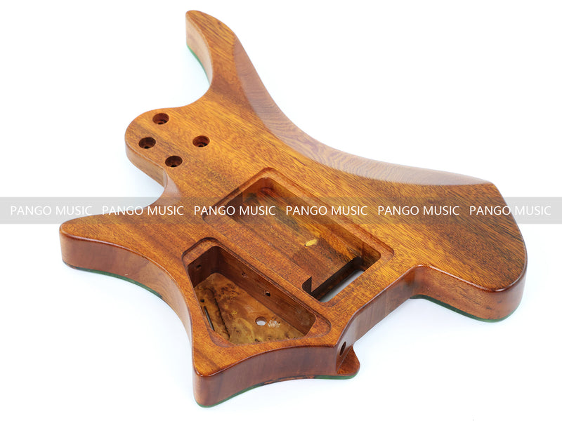 One-of-a-Kind Burl Wood Veneer Epoxy Resin Headless Electric Guitar Body (HBE-016)