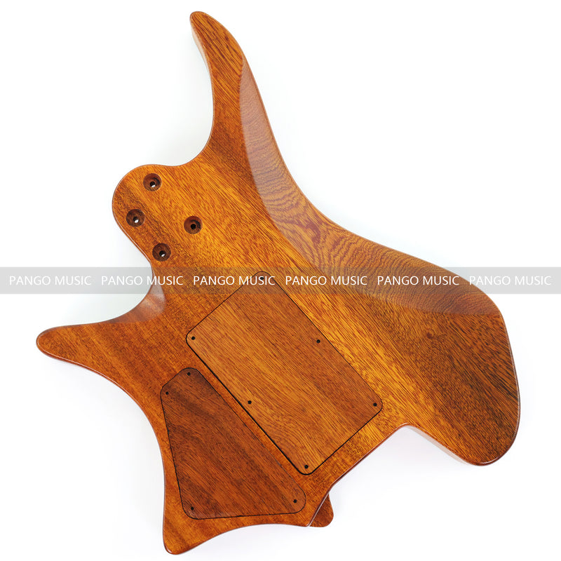 One-of-a-Kind Burl Wood Veneer Epoxy Resin Headless Electric Guitar Body (HBE-016)