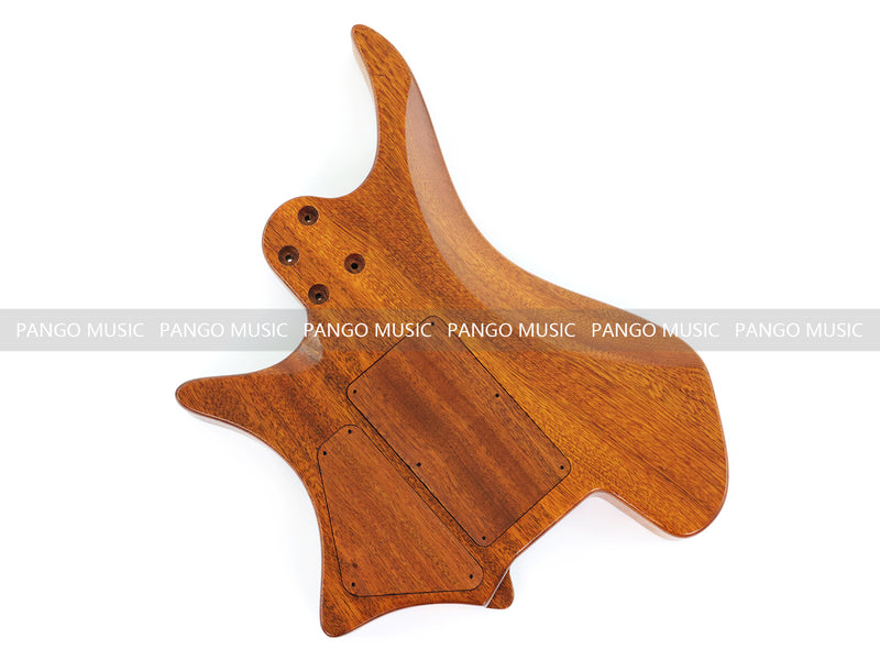 One-of-a-Kind Burl Wood Veneer Epoxy Resin Headless Electric Guitar Body (HBE-017)