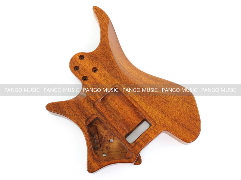 One-of-a-Kind Burl Wood Veneer Epoxy Resin Headless Electric Guitar Body (HBE-017)
