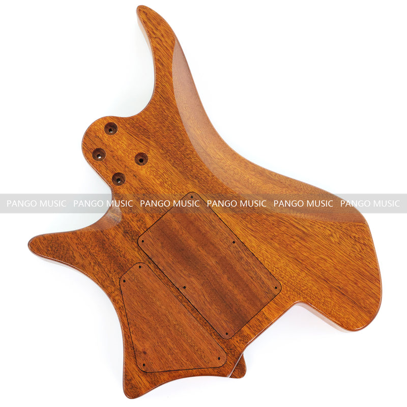 One-of-a-Kind Burl Wood Veneer Epoxy Resin Headless Electric Guitar Body (HBE-017)
