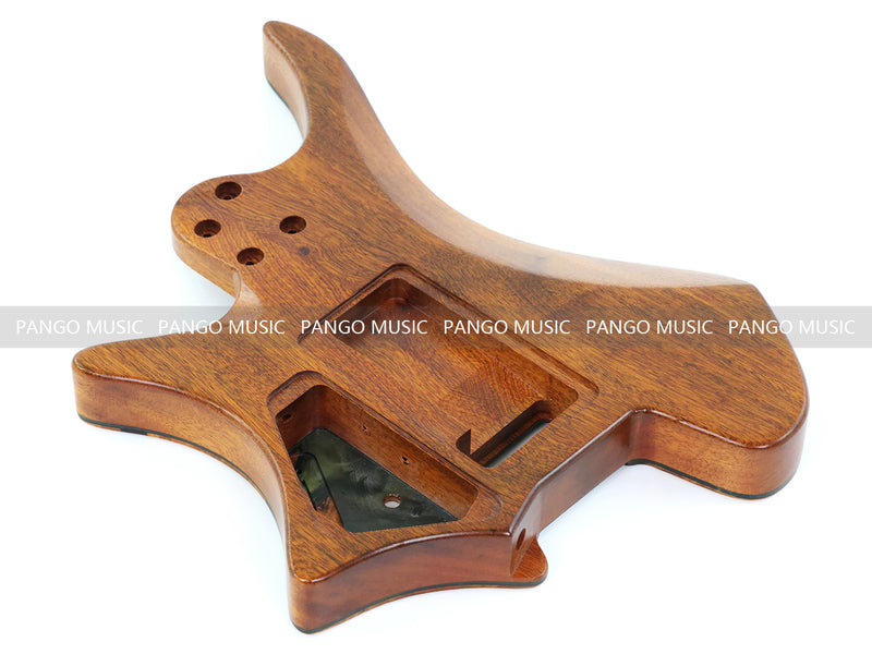 One-of-a-Kind Burl Wood Veneer Epoxy Resin Headless Electric Guitar Body (HBE-018)