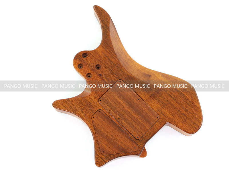 One-of-a-Kind Burl Wood Veneer Epoxy Resin Headless Electric Guitar Body (HBE-018)