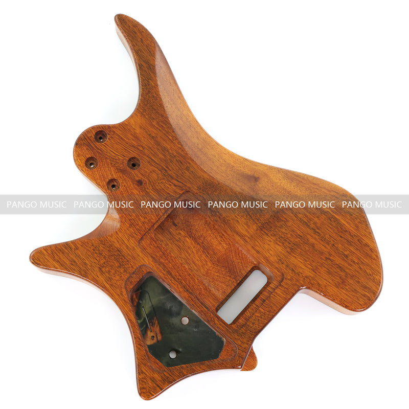 One-of-a-Kind Burl Wood Veneer Epoxy Resin Headless Electric Guitar Body (HBE-018)
