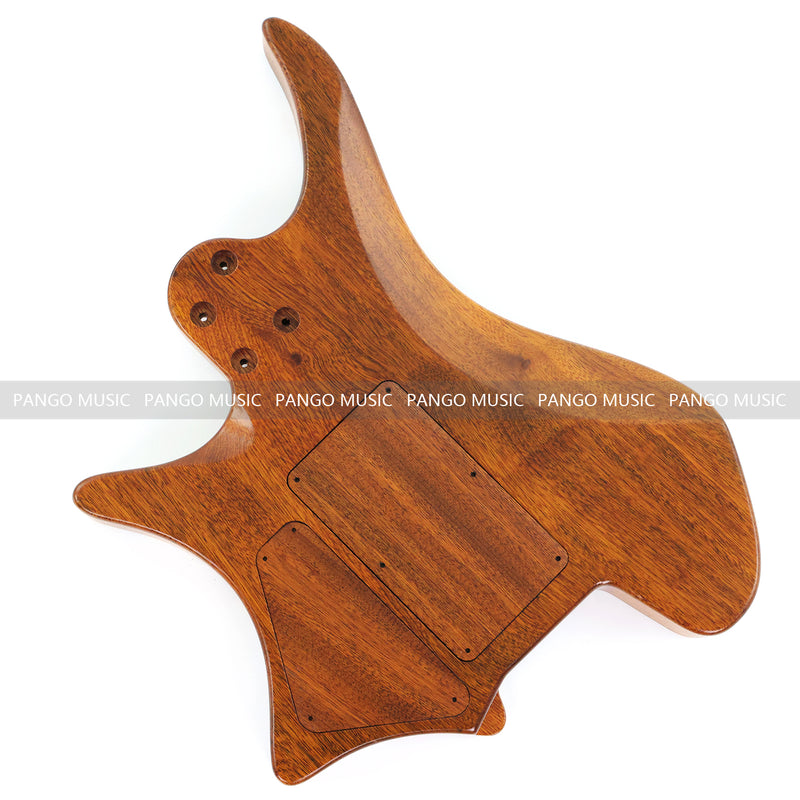One-of-a-Kind Burl Wood Veneer Epoxy Resin Headless Electric Guitar Body (HBE-018)
