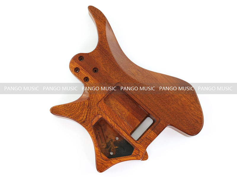 One-of-a-Kind Burl Wood Veneer Epoxy Resin Headless Electric Guitar Body (HBE-019)