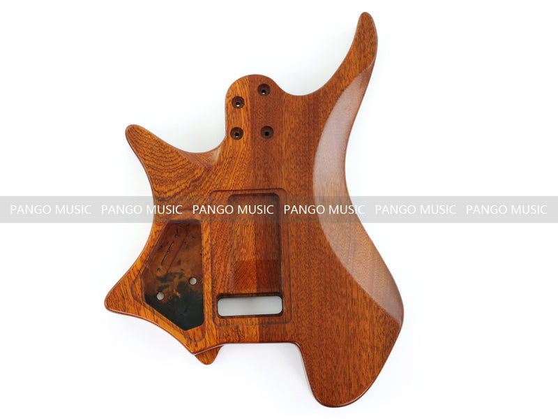 One-of-a-Kind Burl Wood Veneer Epoxy Resin Headless Electric Guitar Body (HBE-019)